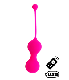 MINA Rose, Boules de Geisha en silicone médical USB avec télécommande - BQ130PNK